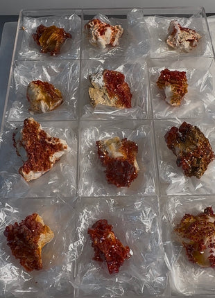 12 Piece Lot ! High Grade Red Vanadinite with Barite Flowers