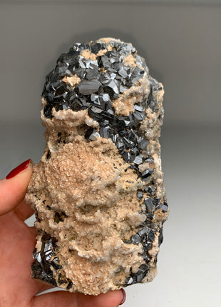 Sphalerite with Rhodocrosite and Quartz - From Trepca Mine, Kosovo KOS005