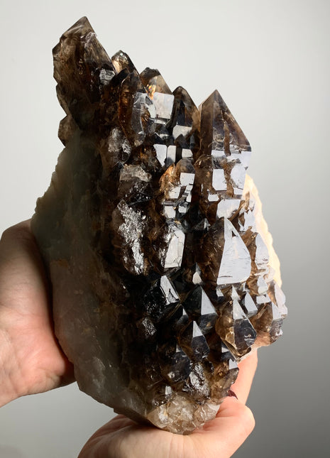 Incredible Elestial Smoky Quartz on White Quartz - 3.5 kgs, From Namibia 🩶🩶