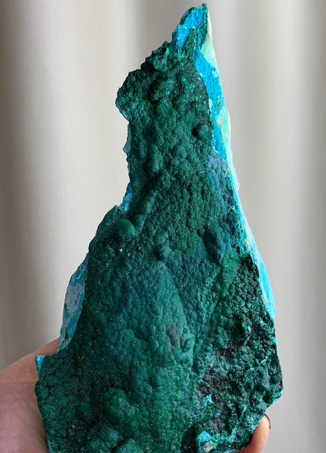 Lustrous Green Malachite with Bright Blue Chrysocolla - From DRC