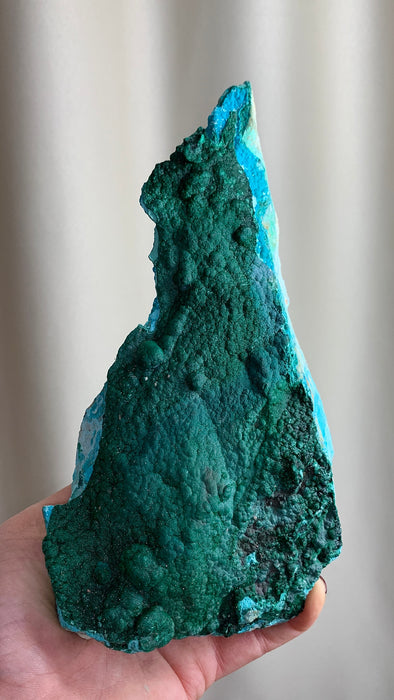 Lustrous Green Malachite with Bright Blue Chrysocolla - From DRC