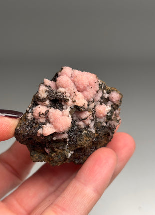 Pink Rhodocrosite with Neotocite - From Potosi mine