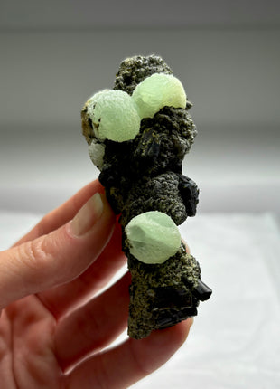 Green Prehnite with Epidote - From Mali