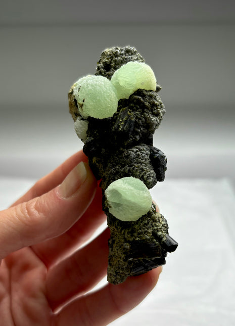 Green Prehnite with Epidote - From Mali