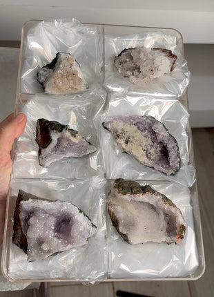 6 Pieces ! Quartz var Amethyst, after Chalcedony Lot
