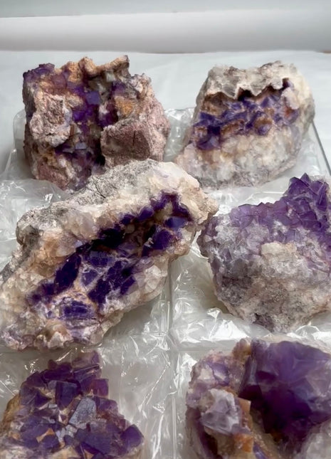 6 Pieces ! Purple Fluorite Specimens from Morocco