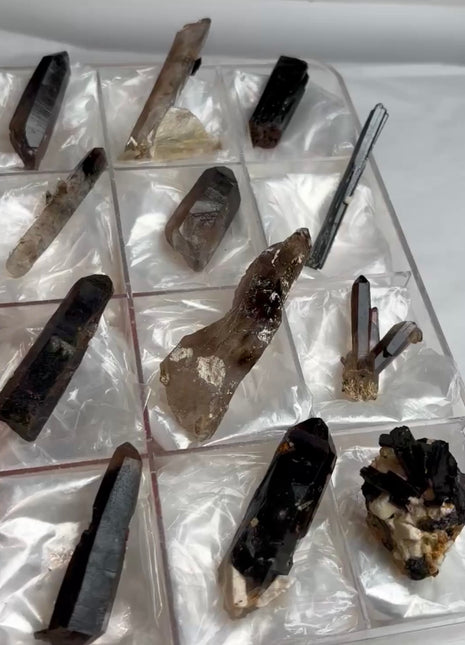 12 Pieces ! Smoky Quartz and Aegerine Specimens