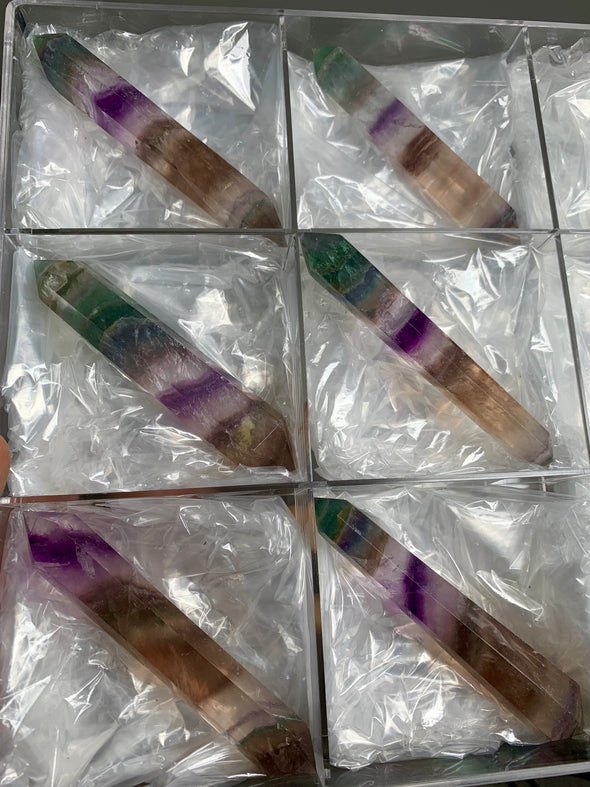 6 Pieces ! High Grade Gemmy Rainbow Fluorite DT Points