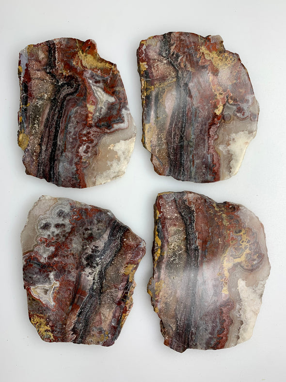 4 Pieces ! Crazy Lace Agate Slabs - From Mexico