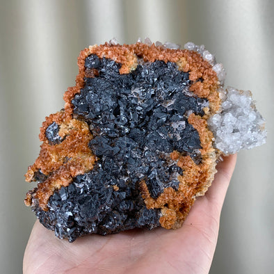 Amazing ! Sphalerite with Orange and White Calcite - From Trepca Mine, Kosovo - 1.2 KGS !