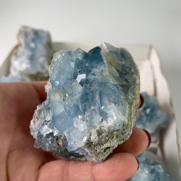 9 Pieces ! Blue Celestite Crystals Lot - From Madagascar