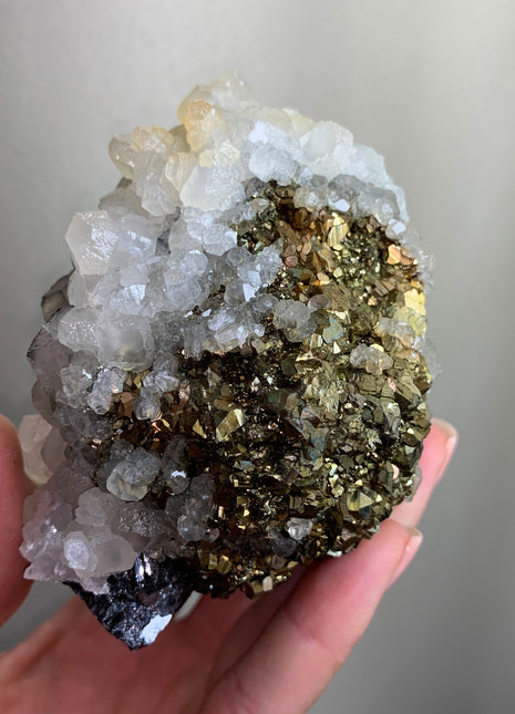 Wow ! Pyrite With UV Reactive Calcite and Galena - From Trepca Mine, Kosovo