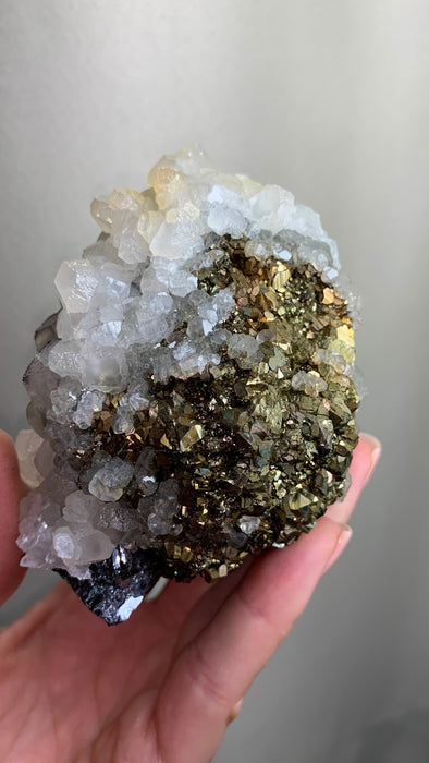 Wow ! Pyrite With UV Reactive Calcite and Galena - From Trepca Mine, Kosovo