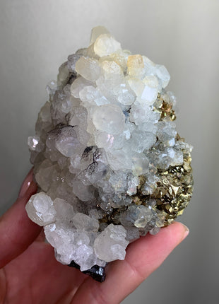 Wow ! Pyrite With UV Reactive Calcite and Galena - From Trepca Mine, Kosovo