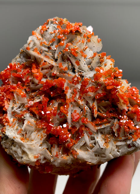 Bright Red Vanadinite Crystals with Amazing Barite - From Midelt Morocco