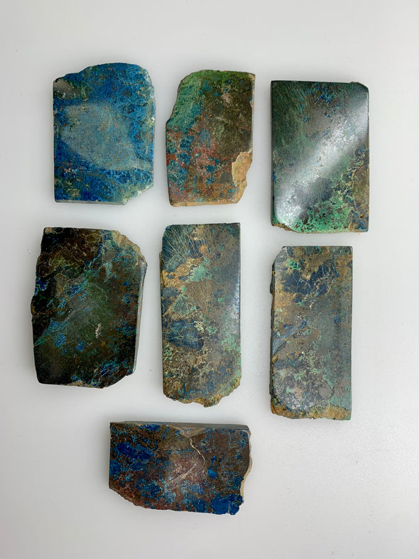 7 Pieces ! High Grade Shattuckite Slabs - From Namibia