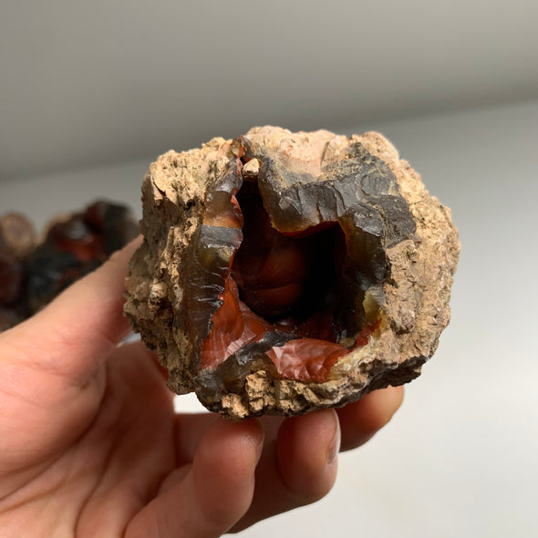9 Pieces ! Red Crater Agate Geodes Lot - 2.4 KGS !