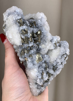 Very Bright Calcite with Pyrite - From Trepca Mine, Kosovo