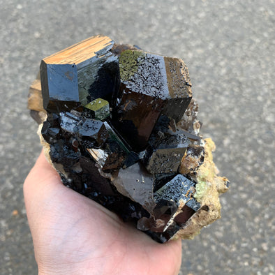 Black Tourmaline With Hyalite Opal - From Erongo, Namibia