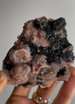 Unusual ! Amethyst after Chalcedony with Hematite Specimen PM1727