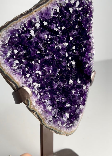 Large Amethyst Geode Custom Metal Stand PM1739