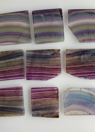 9 Pieces ! Amazing Rainbow Fluorite Slabs