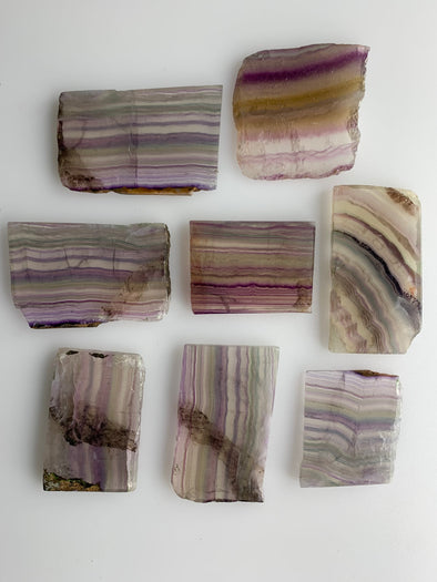 8 Pieces ! Colorful Rainbow Fluorite Slabs