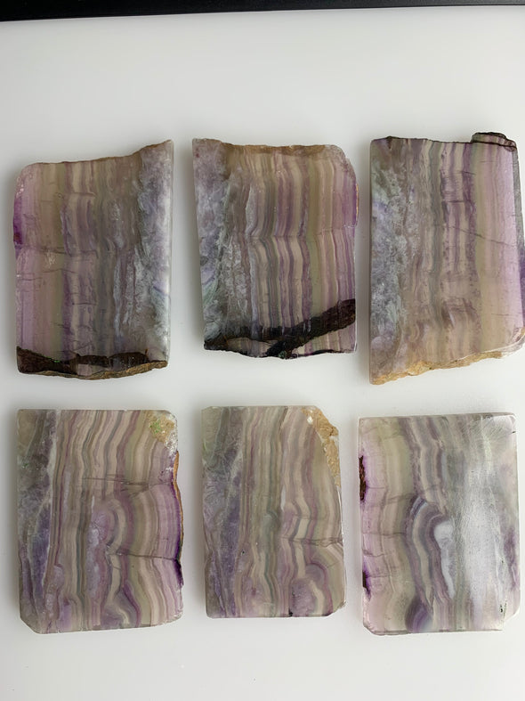 6 Pieces ! Rainbow Fluorite Slabs