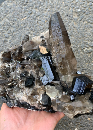 Black Tourmaline With Smoky Quartz - From Erongo, Namibia