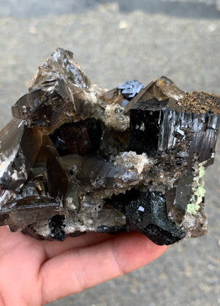 Black Tourmaline With Smoky Quartz - From Erongo, Namibia DWS