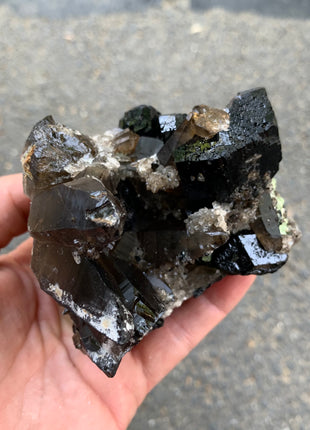 Black Tourmaline With Smoky Quartz - From Erongo, Namibia DWS