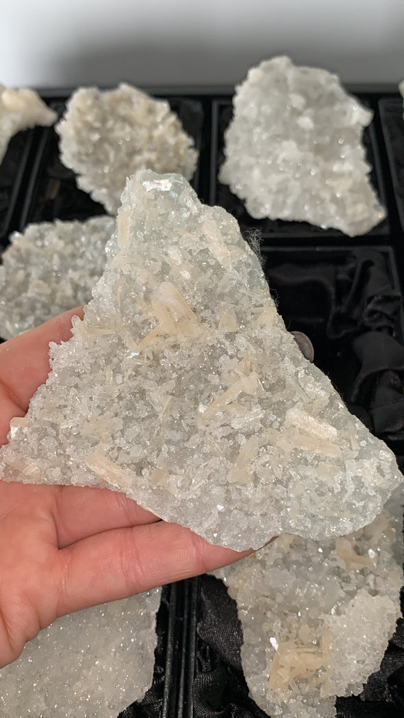 12 Pieces ! Snowflake Apophyllite Crystals Lot