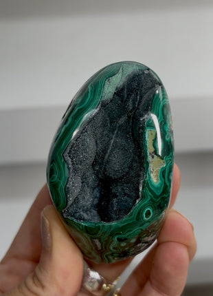 Druzy Green Malachite Geode PM1715