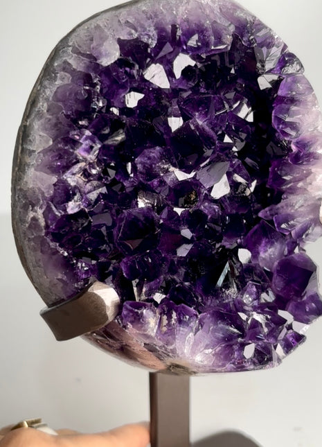 Large Amethyst Geode Custom Metal Stand PM1740