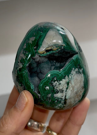 Druzy Green Malachite Geode PM1724