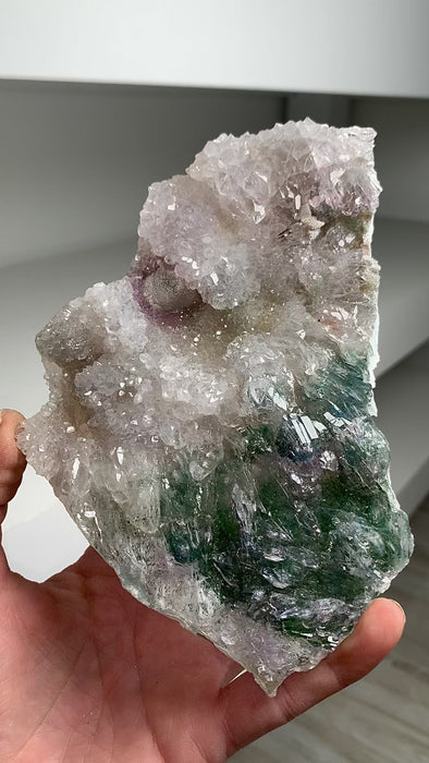 Amethyst Flower with Green Chalcedony - From Rio Do Sul, Brazil