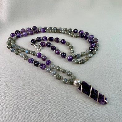 Amethyst With Labradorite And Amethyst Pendant