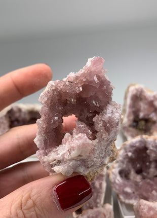 9 Piece Lot ! Pink Amethyst Geodes From Colli Cura Mine, Neuquen, Argentina