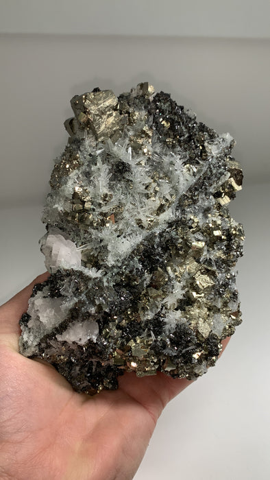 Quartz With Pyrite and Galena Specimen - From Rhodope Mountains, Bulgaria