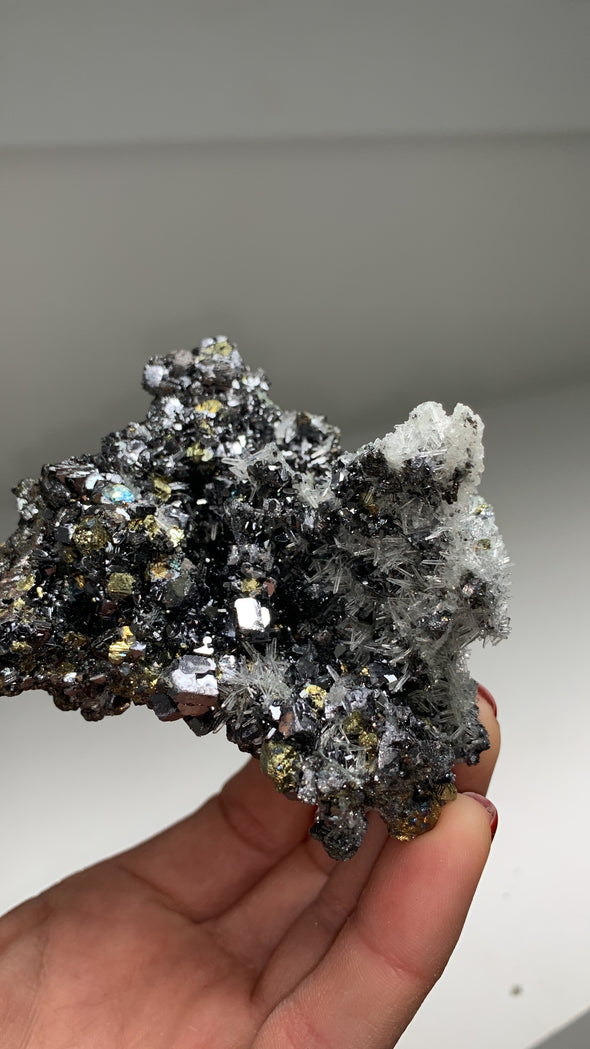 Bright Galena With Pyrite and Quartz Crystals - From Rhodope Mountains, Bulgaria